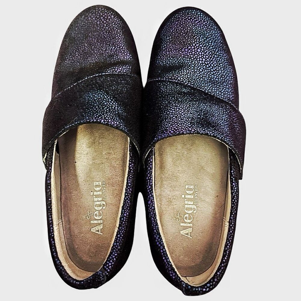 Alegria Lauryn Metallic Blue Slip On‎ Work Nursing Clogs Size 9.5 (40)